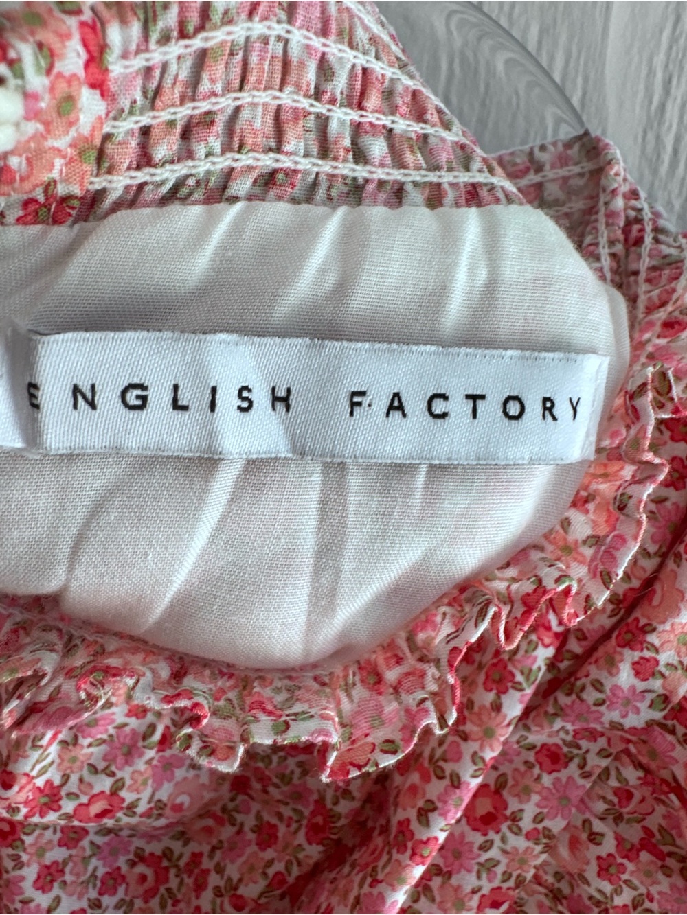 NWOT ENGLISH FACTORY SAMPLE Puff Sleeve Floral Mini - High Neck + Ruffled - Picture 4 of 12